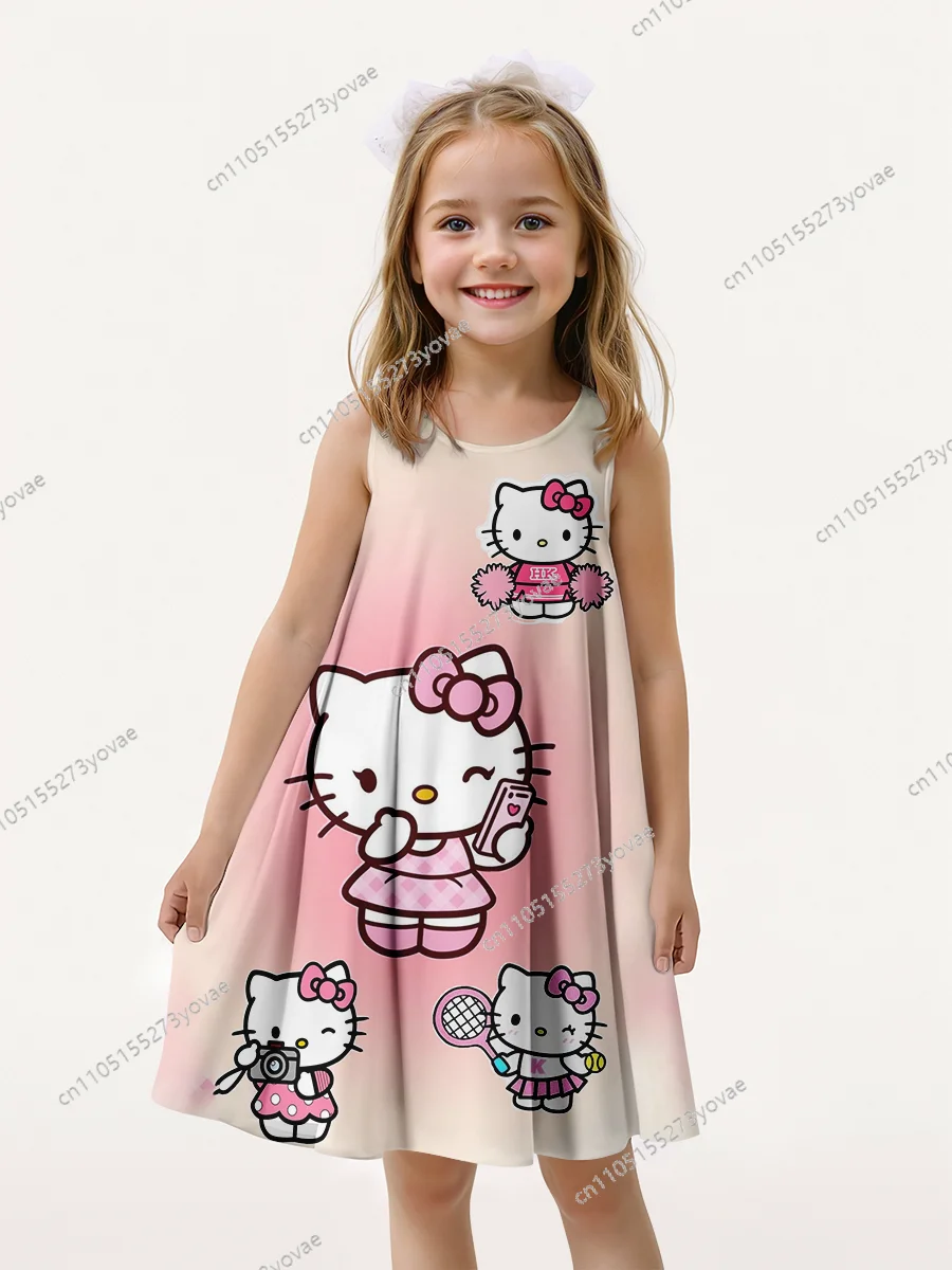 

Children's sleeveless dress, 3D three-dimensional "hello tity", cute-style design, eye-catching and comfortable.