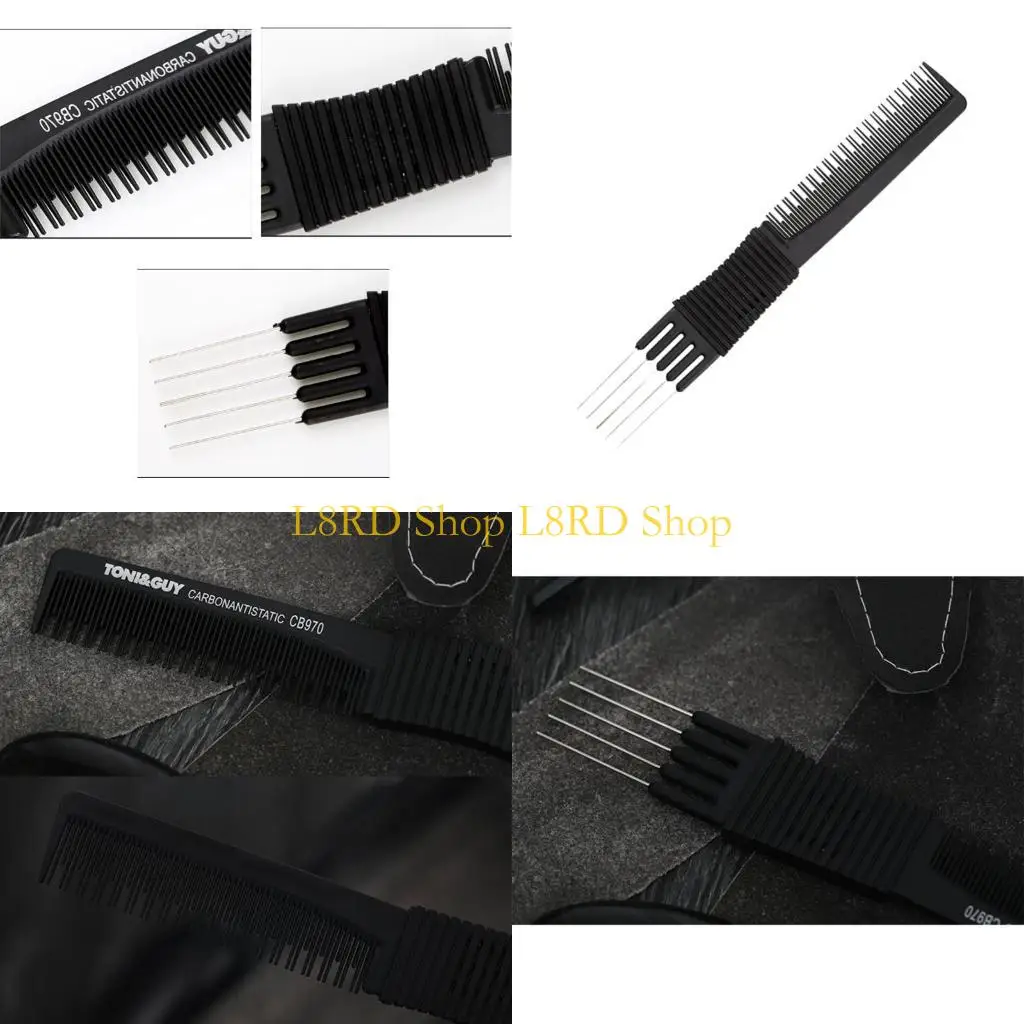 

L8RD Salon Teasing Back Combs with Metal Lift Hair Lift Combs with Metal Prongs