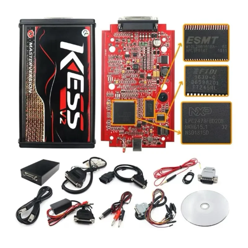 Outil de réglage de programmation ECU, Version ue, pour Kess V2 V5.017 OBD2 V7.020 pour KTAG, micrologiciel, voiture, camions, logiciel maître BDM, PCB rouge