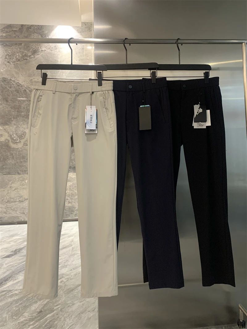 

Versatile Casual Pants for Men Lightweight Elastic Breathable Simple Design Spring Summer Straight Leg Zipper mid Waist Long ...