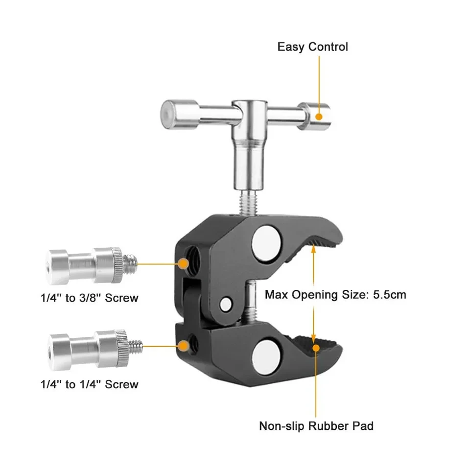 7/11/20 Inch Magic Arm Super Clamp Holder Stand for Metal Articulating DSLR Camera Photo Studio Photography Accessories Prop Kit