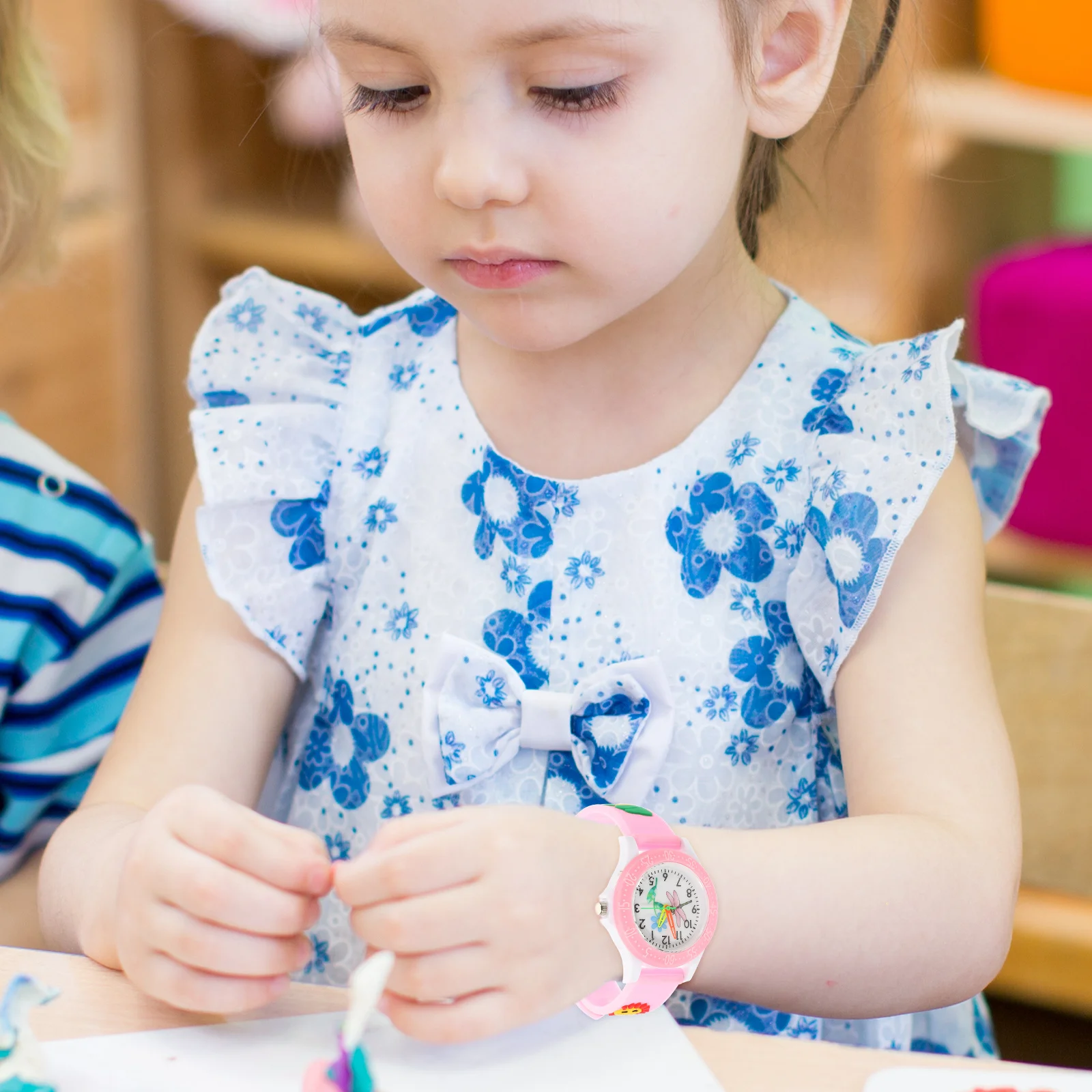 2 قطعة ساعة معصم ثلاثية الأبعاد ثلاثية الأبعاد للرسوم المتحركة الإبداعية المطبوعة ساعة مقاومة للماء هدية للطلاب اليعسوب #3