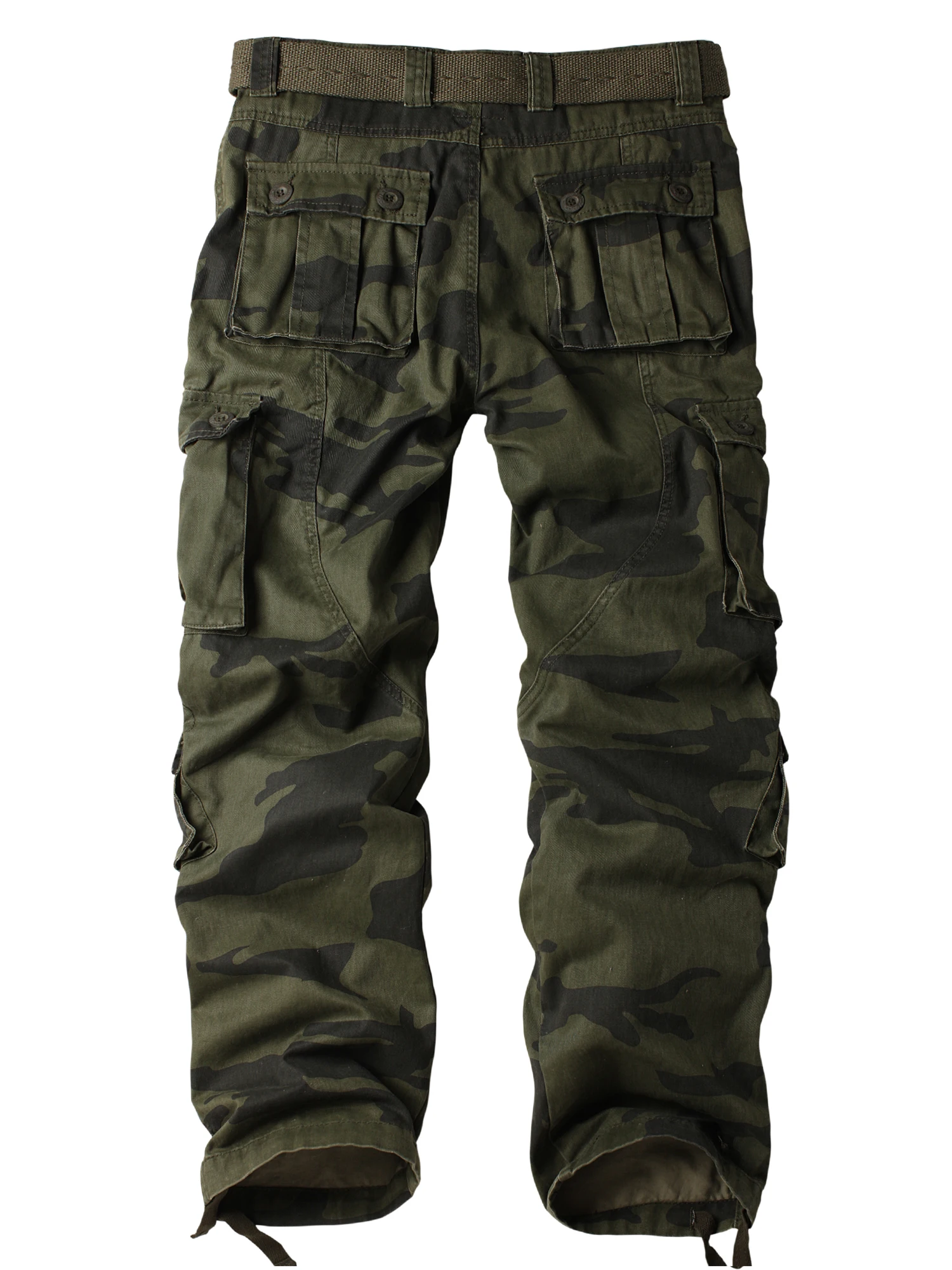 AKARMY Men's Hiking Pants, Outdoor Ripstop Wild Cargo Pants, Multi-Pocket Camo Pants, Lightweight Casual Pants (No Belt)