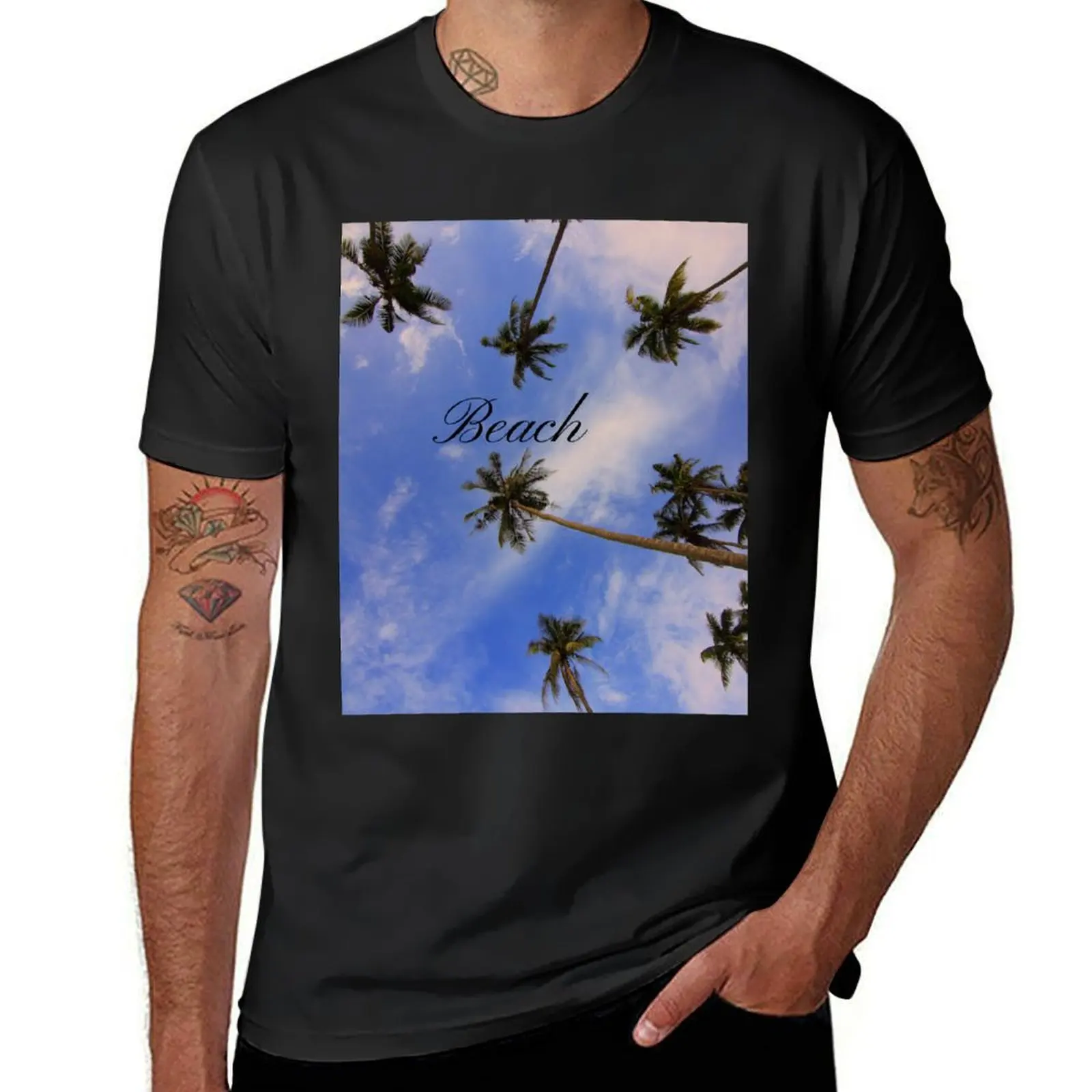 Palm trees T-Shirt tops Blouse kawaii clothes mens vintage t shirts