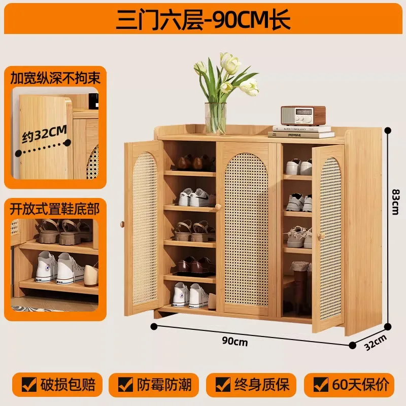 Shoe cabinet high vertical light luxury shelf, multi-layer large-capacity storage shoe rack at the entrance of the home entrance