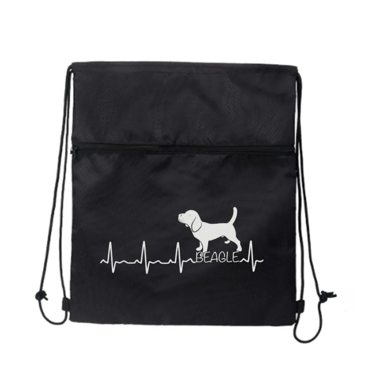 

Сумка на молнии на шнурке с рисунком собаки и сердцебиения Beagle Art Graphic Park Stroll: вмещает закуски и игрушки