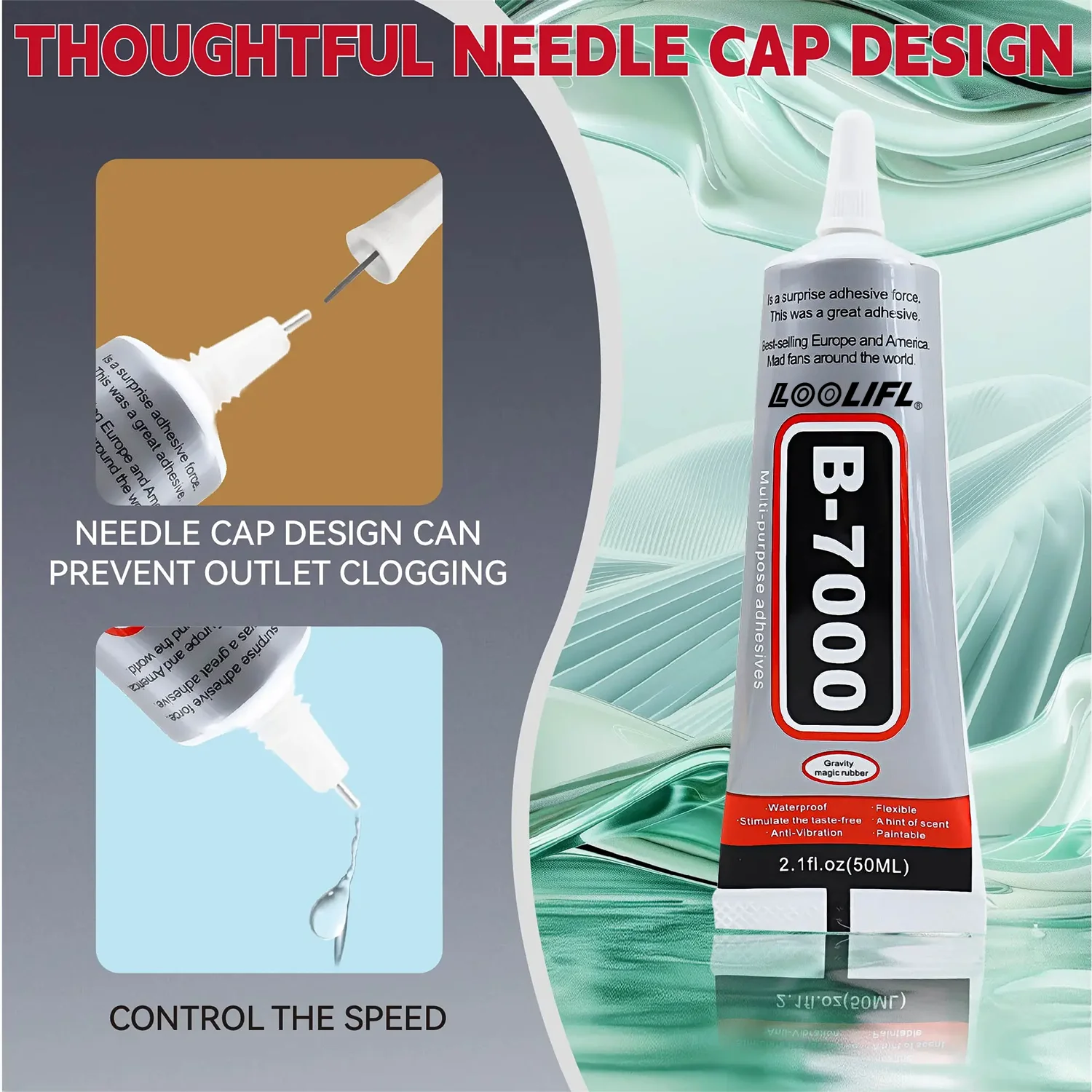 B7000 Industriekleber, Kontakttyp, verwendet für die Reparatur von Mobiltelefonen, Heimwerkerarbeiten, starker Touchscreen-Glaskleber, 15 ml–110 ml