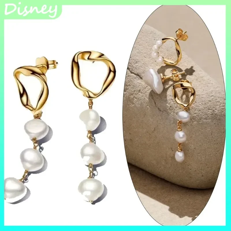 

2025 New Creative Fashion Sparkling Pearl Drop Earrings - Gold-Plated Luxury Fine Jewelry Gift for Women