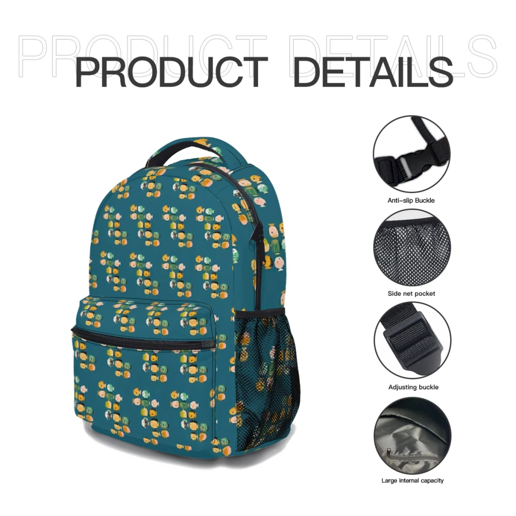 New Fashionable  Fishy Fishy #2Pattern School Bag  Print Backpack 17inch