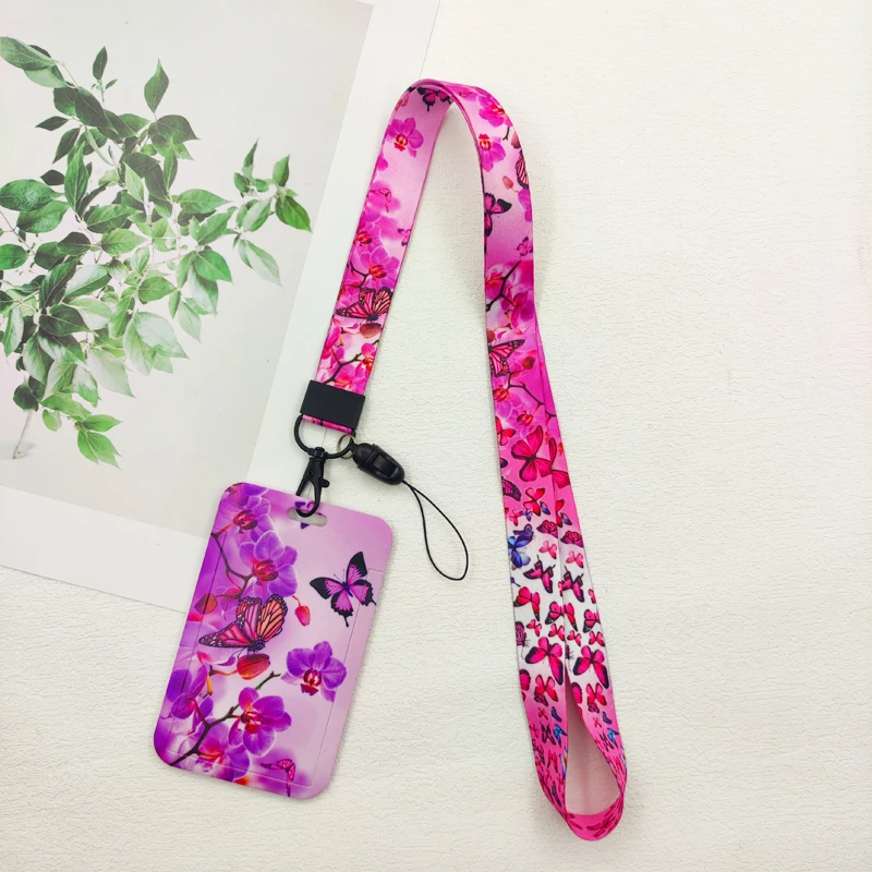 Schmetterling Ausweishalter Lanyards Mädchen Tür Kartenetui Hängendes Seil Ausweishalter Umhängeband Visitenkarte Kleines Geschenk – Detail 4