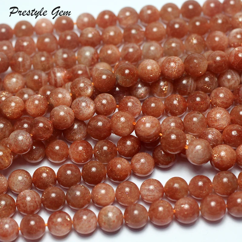 100% натуральный бразильский золотой солнечный камень AA, гладкий круглый камень для ювелирного браслета, дизайн DIY Изготовления