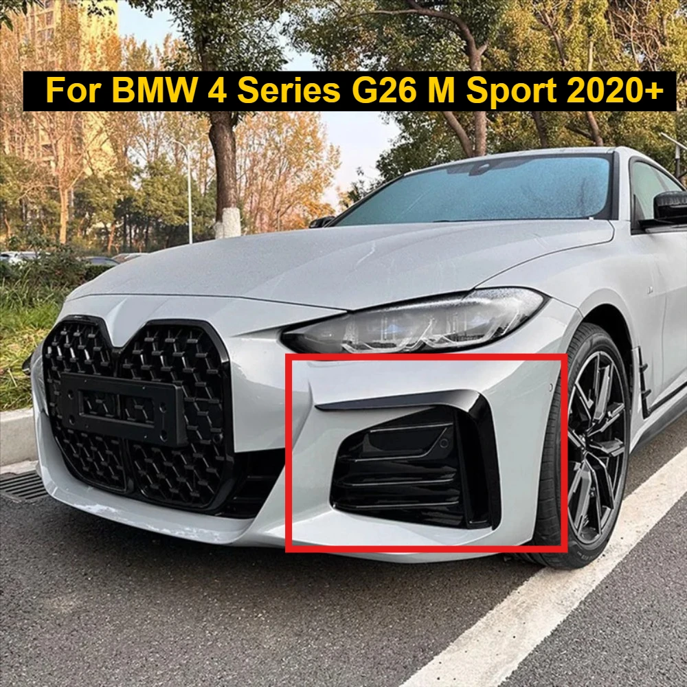 

NEW-Car Front Bumper Splitter Spoiler For BMW 4 Series G26 M Sport 2020+ Fog Lights Decorative Cover