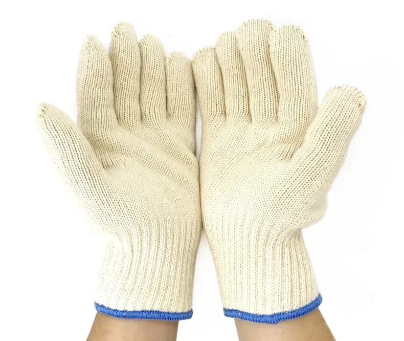 High Quality Thicken Double Cotton 500 Celsius Super Heat Resistant Anti Burn Heatproof Gloves Oven Kitchen White