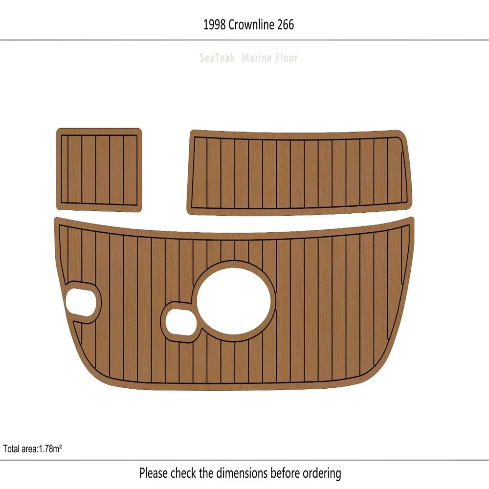 

1998 Crownline 266 Swim Platform 1/4" 6mm EVA Foam FAUX teak marine floor Mat SeaDek MarineMat Gatorstep Style Self Adhesive