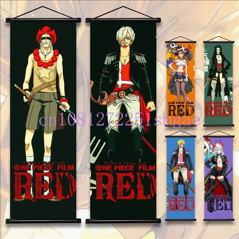 Japanese Hot Classic Anime One Piece Luffy Hanging Scrolls Painting Interior Home Decor Wall Art Poster Canvas Print HD Picture