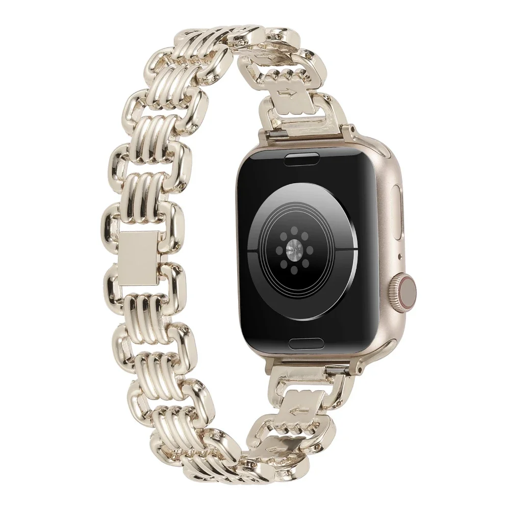 Cinturino in metallo inossidabile per Apple Watch 49mm 46mm 45mm 41mm 44mm 40mm 42mm cinturino ad anello a forma di U iWatch Ultra 10 9 8 7 6 5 4 SE Cintura