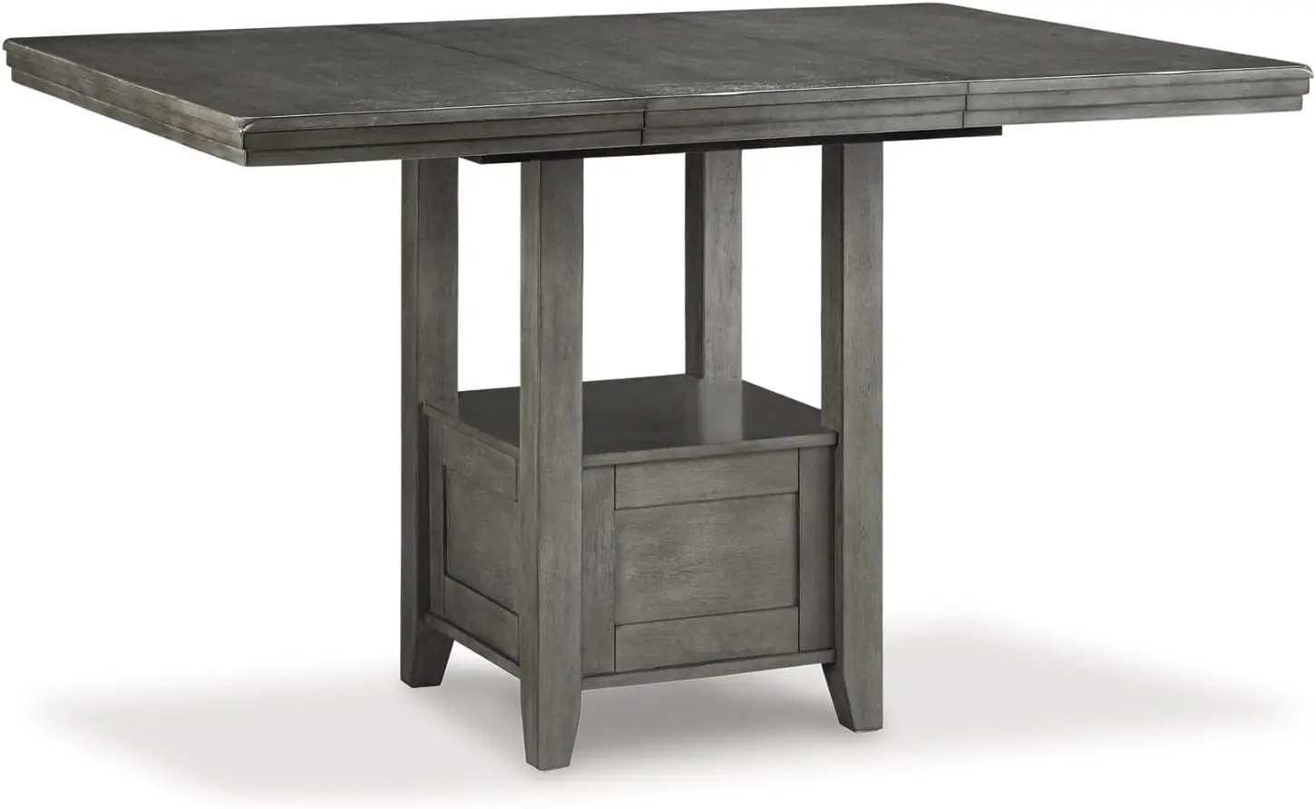 Hallanden Modern Farmhouse Counter Height Dining Room Extension Table, Dark Gray