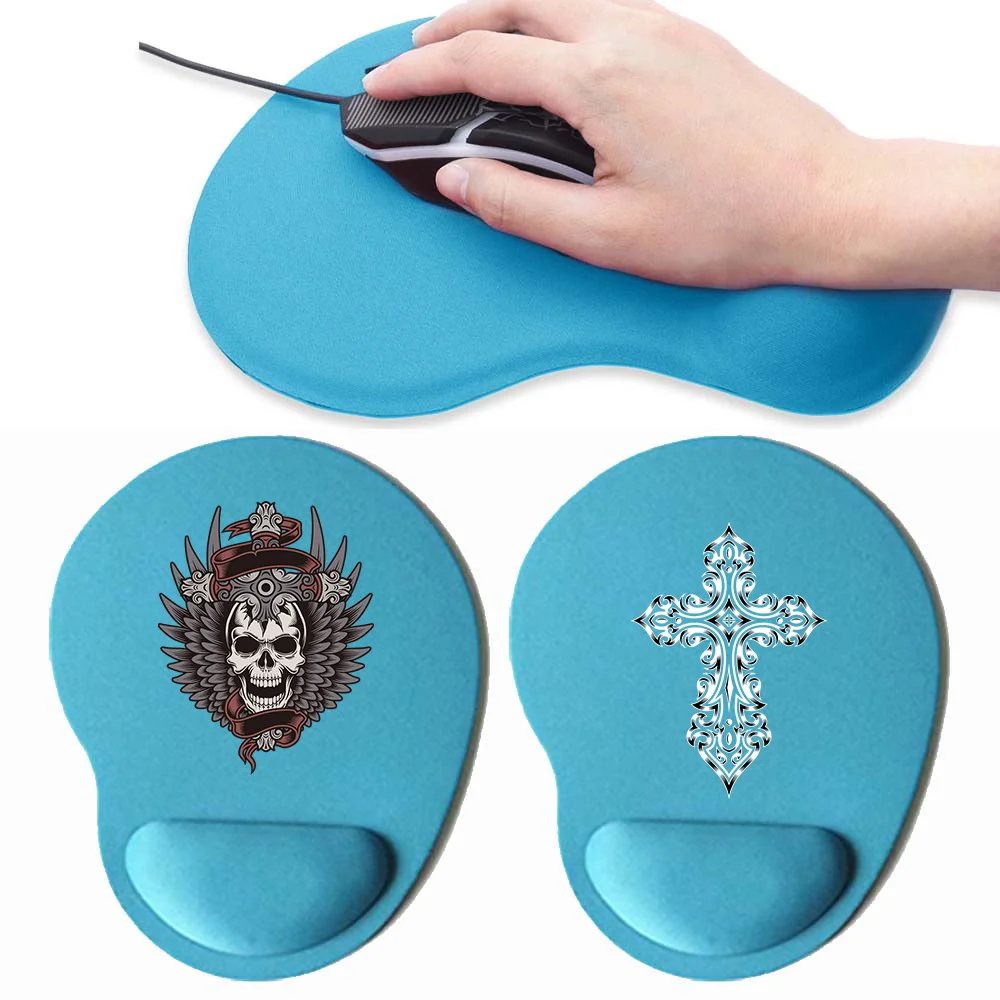 Mouse Pad Soft Blue Desk Mat Esports Mouse Pad Thin Non-Slip Fast and Accurate Control Mousepad for Office Home Skull Series