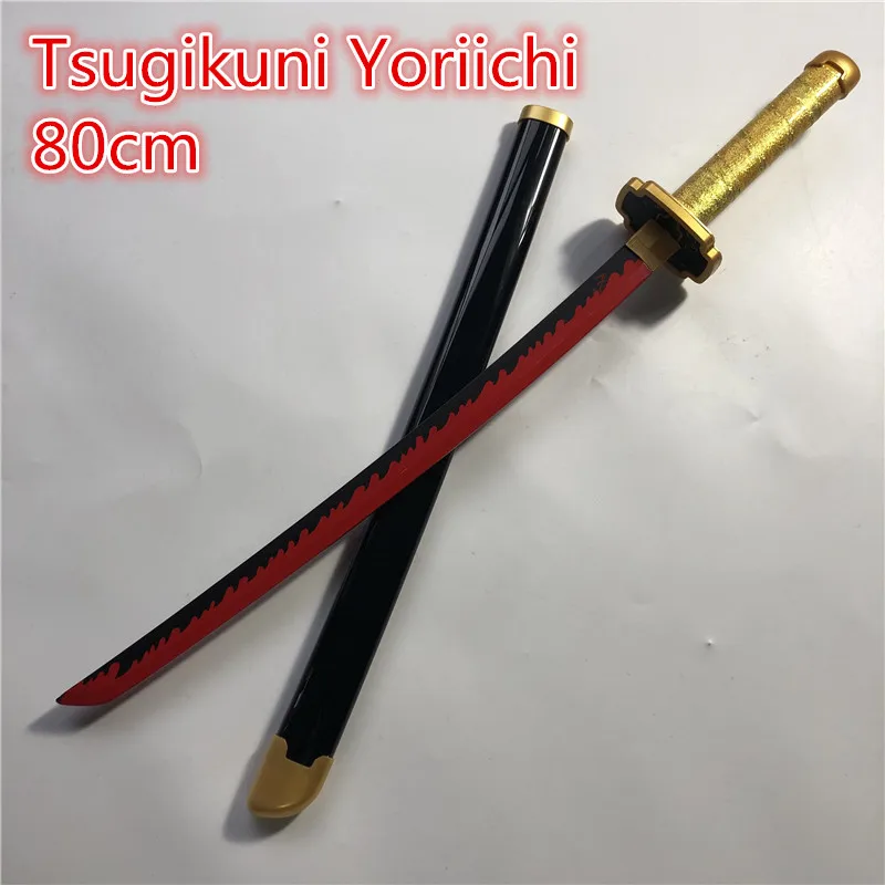 

80cm Sword Weapon Tsugikuni Yoriichi Sowrd Cosplay 1:1 Ninja Knife Wood Anime Sword