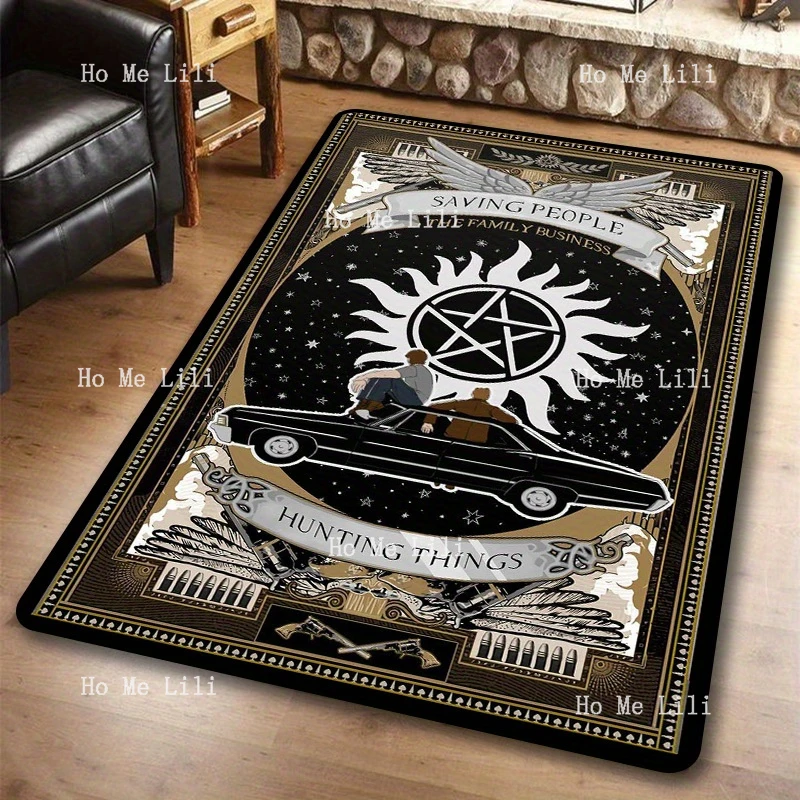 Supernatural Pattern Polyester Carpet Chair Mat Non-Slip Crystal Living Room Rug Home Decor Dormitory Floor Protector