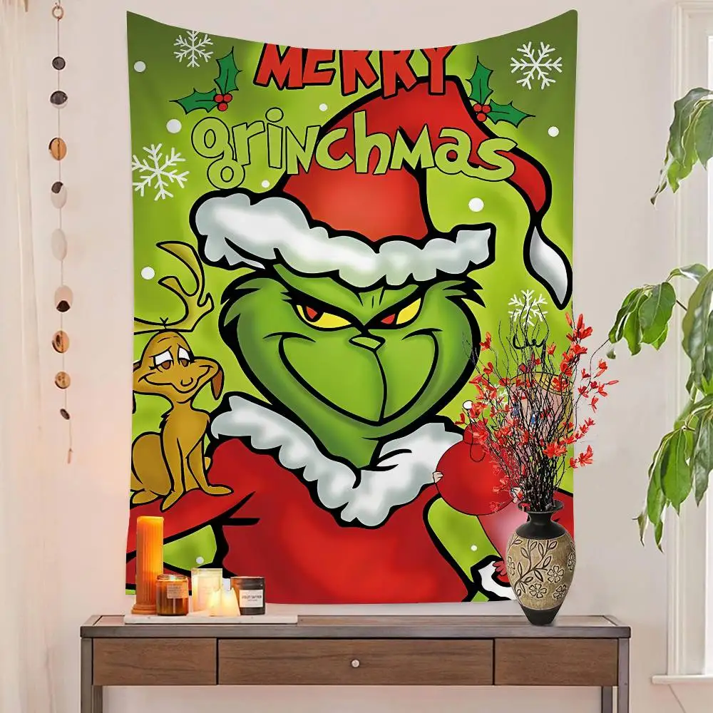 

Film The G-Grinch C-Christmas Printed Large Wall Tapestry Art Science Fiction Room Home Decor Decor Blanket