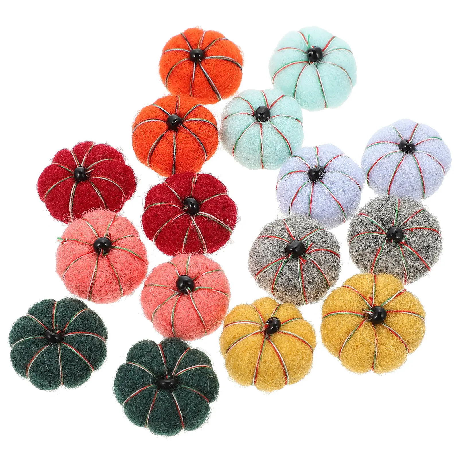 

16Pcs Felt Pumpkin Balls Halloween Felted Pumpkin Ornaments Decorative Party Supplies for Home Yard Porch Garden Festival