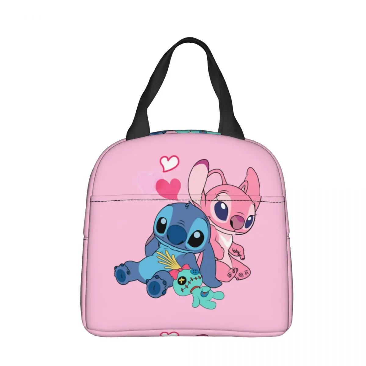 Stitch Angel Experiment 626 Insulated Lunch Bag Cooler Bag Lunch Container Leakproof Tote Lunch Box Food Storage Bags College