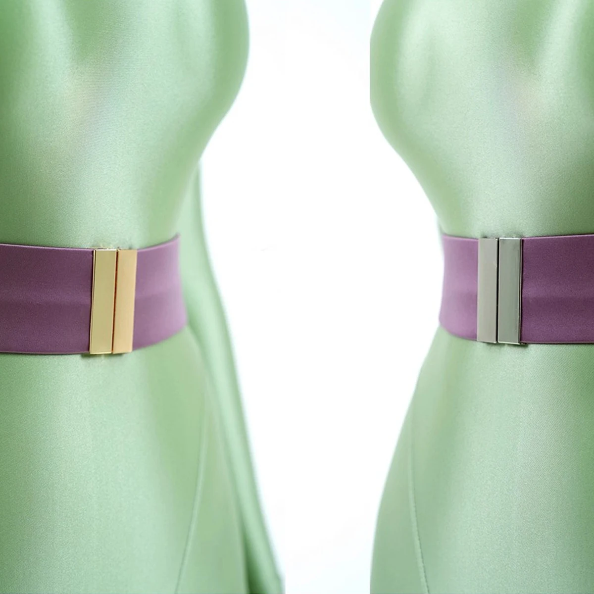 MJINM Öl glänzender Spandex elastischer enger Taillengürtel Bodybuilding Sport Bund schlanke Schnalle Kleid Modeaccessoires Kummerbunds