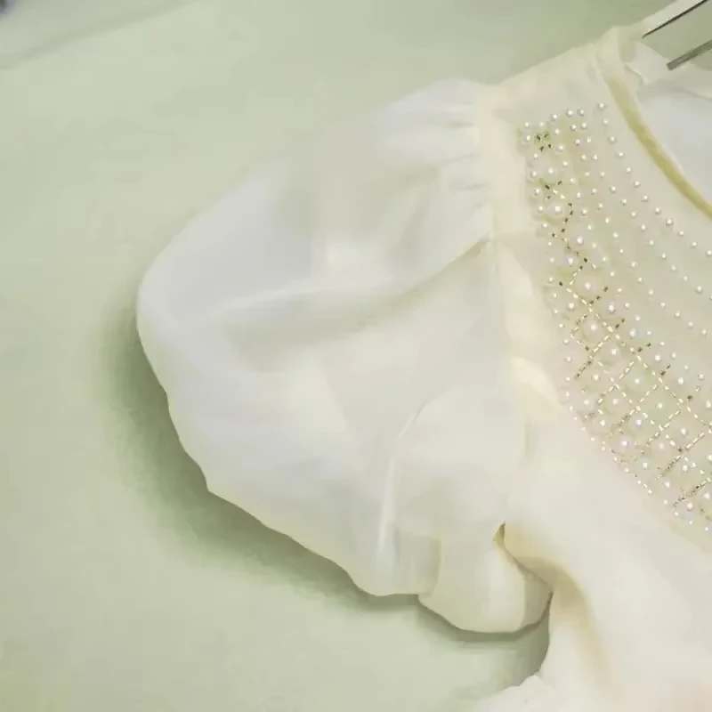 2025 crianças princesa vestido de renda para meninas baile tutu vestidos brancos adolescentes roupas 6 8 10 12 anos verão casamento lolita