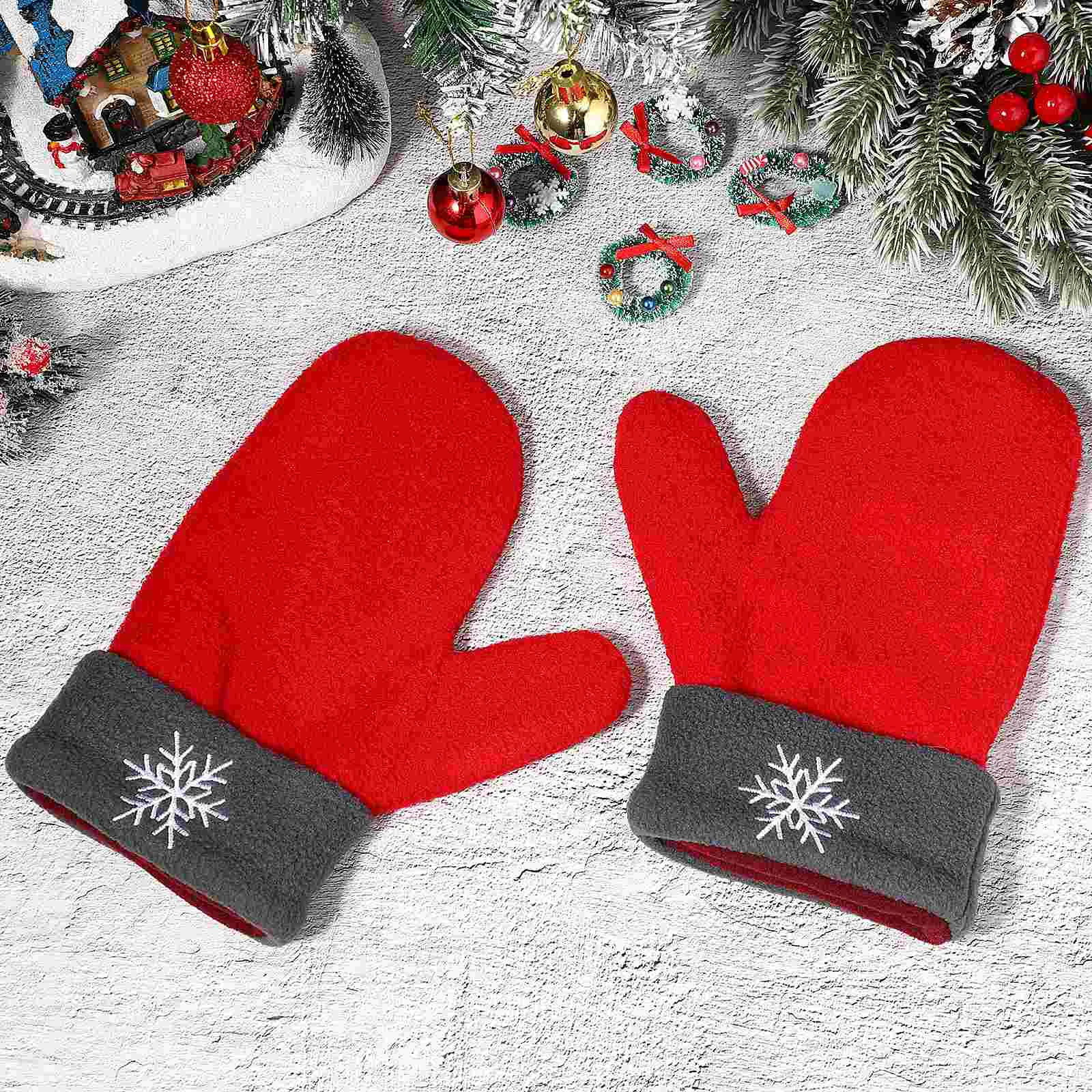 3 uds guantes guantes gruesos de invierno cálidos guantes románticos de Navidad para parejas mitones para hombres