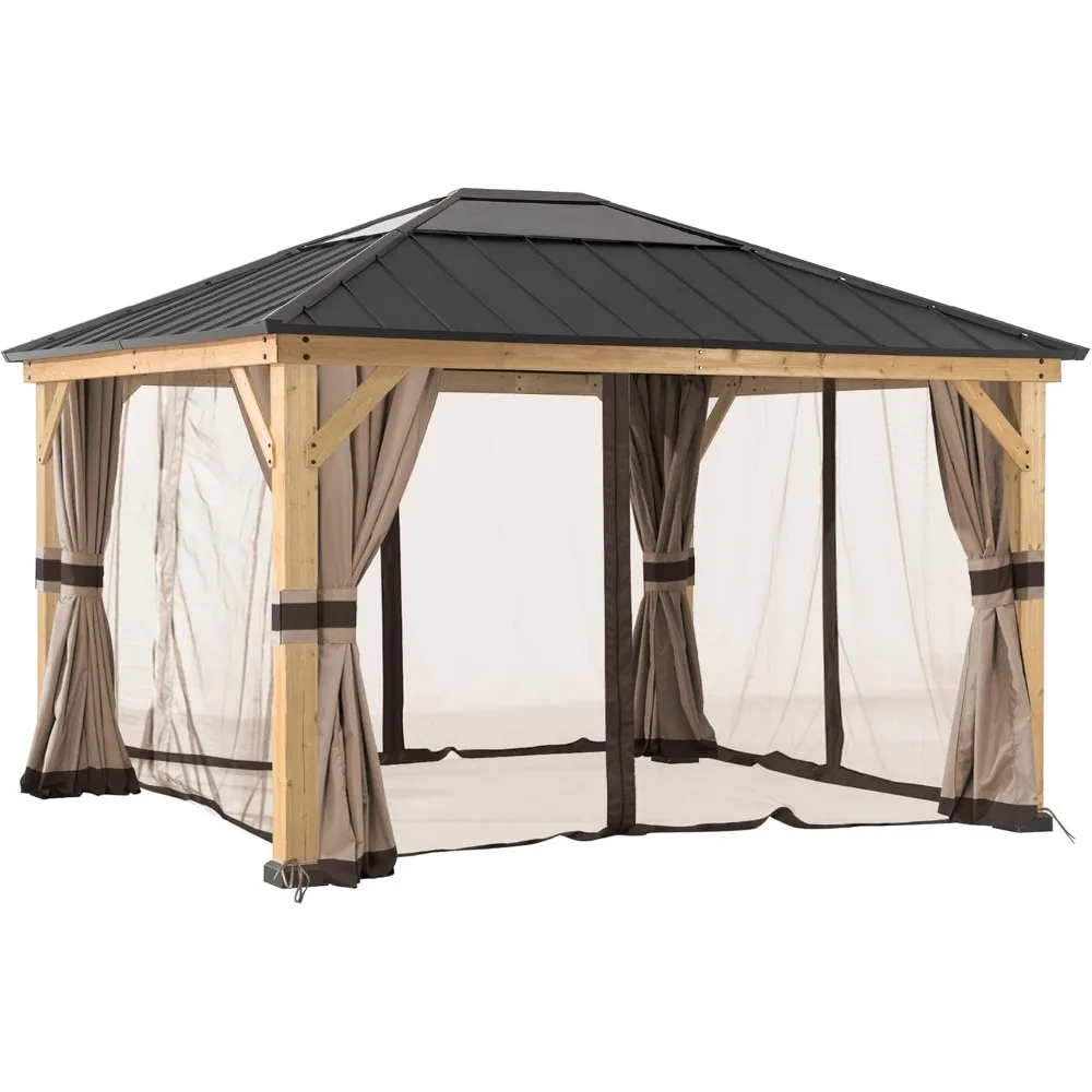 Universal Curtains and Mosquito Netting Wood Gazebos