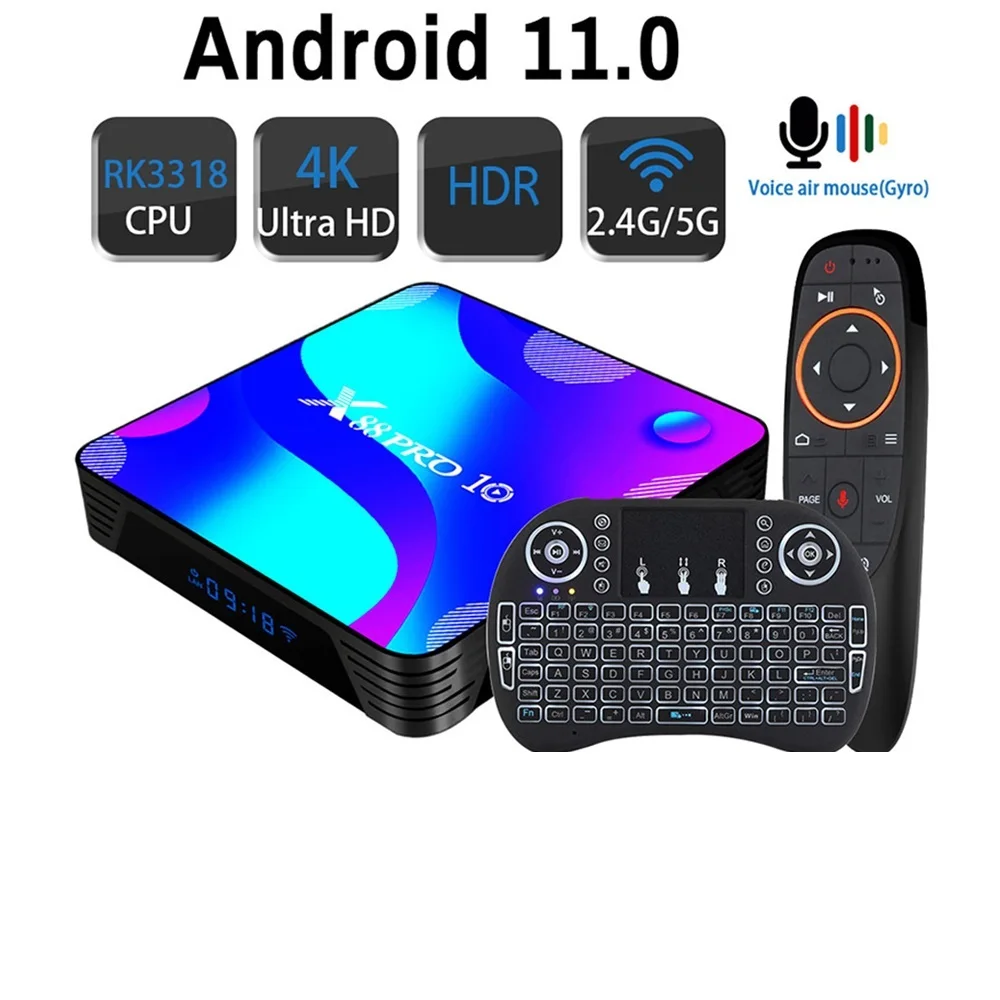 Top Transpeed Android 11.0 TV BOX 4k 3D 2.4G&5.8G Wifi RK3318 HDR+ High Qualty Very Fast Tv receiver 4GB 32GB 64GB 128G ROM