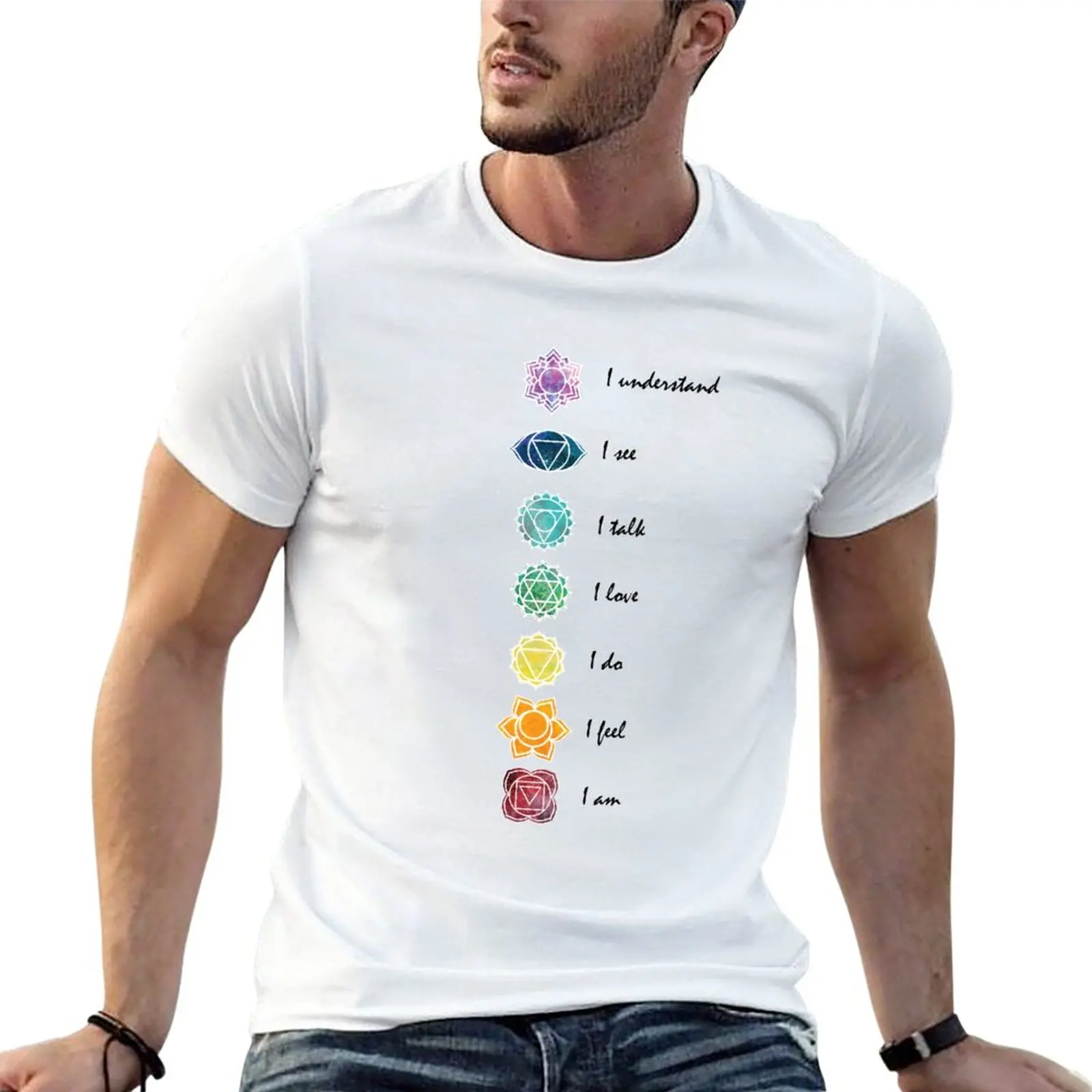 New Yoga. Chakras design T-Shirt plus size t shirts Anime t-shirt sublime t shirt cute tops t shirts for men