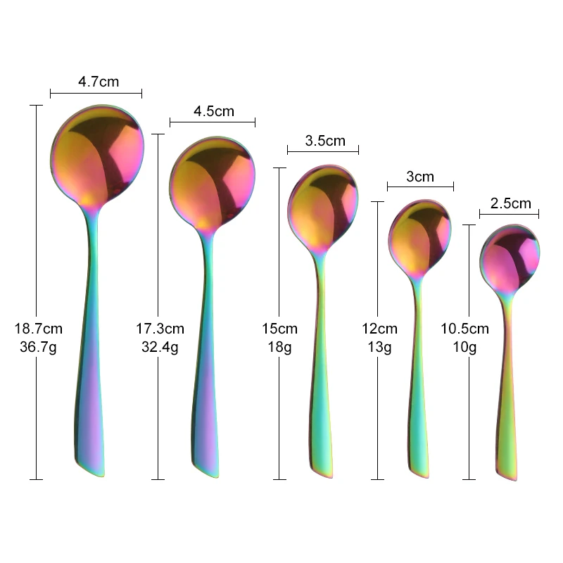 1Pc Stainless Steel Dessert Spoon Creative Handle Ice Cream Scoop Small Coffee Teaspoon Dinner Spoon Tableware Party Cutlery