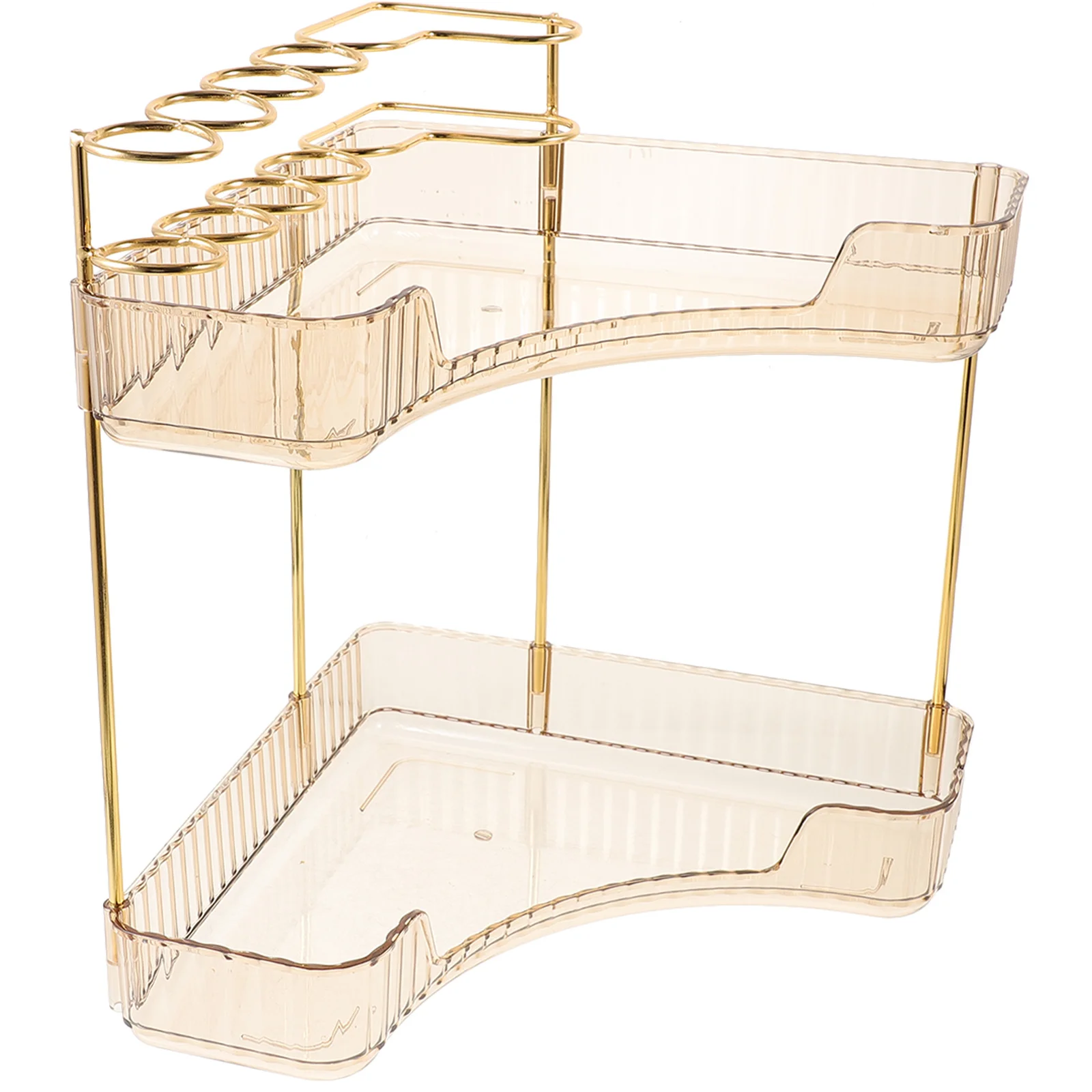 2-Tier Bathroom Countertop Organizer Strong Load-Bearing Capacity Simple Style Cosmetics Toiletry Storage Rack