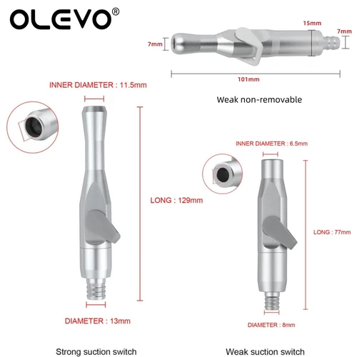 Imagen 2 del producto Eyector de Saliva Dental, válvula de pieza de mano de succión fuerte y baja, broche de goma ajustable, Adaptador de punta de pieza de mano corta y delicada, herramienta de dentista