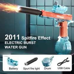 2011 Electric Water Gun Light Flashing Pistol Summer Outdoor Pool Water Spray Gun Continuous Firing Water Fights for Adults Kids