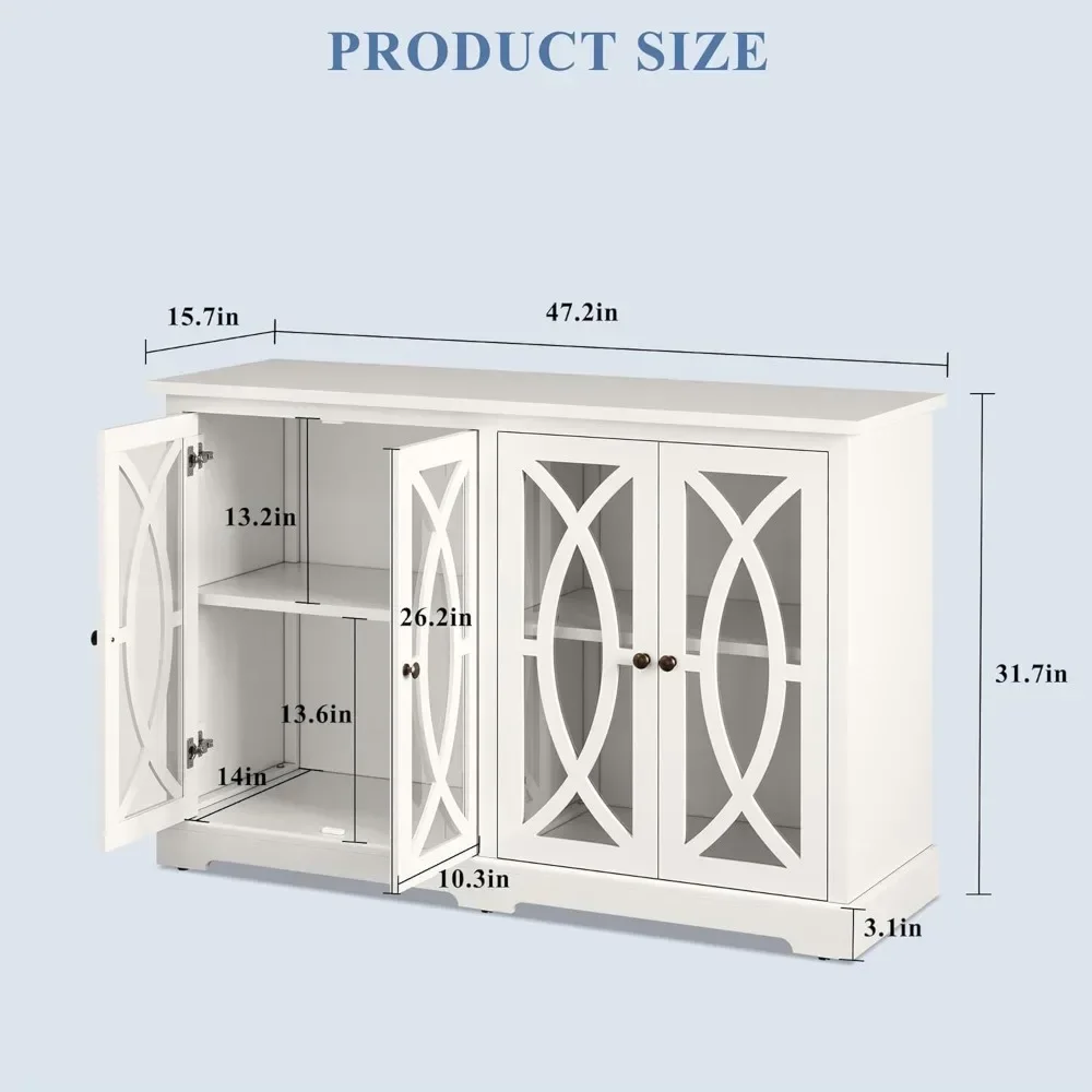 Credenza da buffet bianca da 47