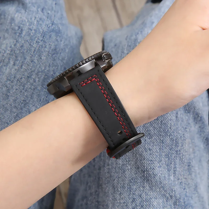 Leather Strap for Samsung Watch 6/4/5 Pro 40/44mm 43/45mm Active 2 Bracelet 20mm 22mm Band For Galaxy Watch 4 6 Classic 42 46mm