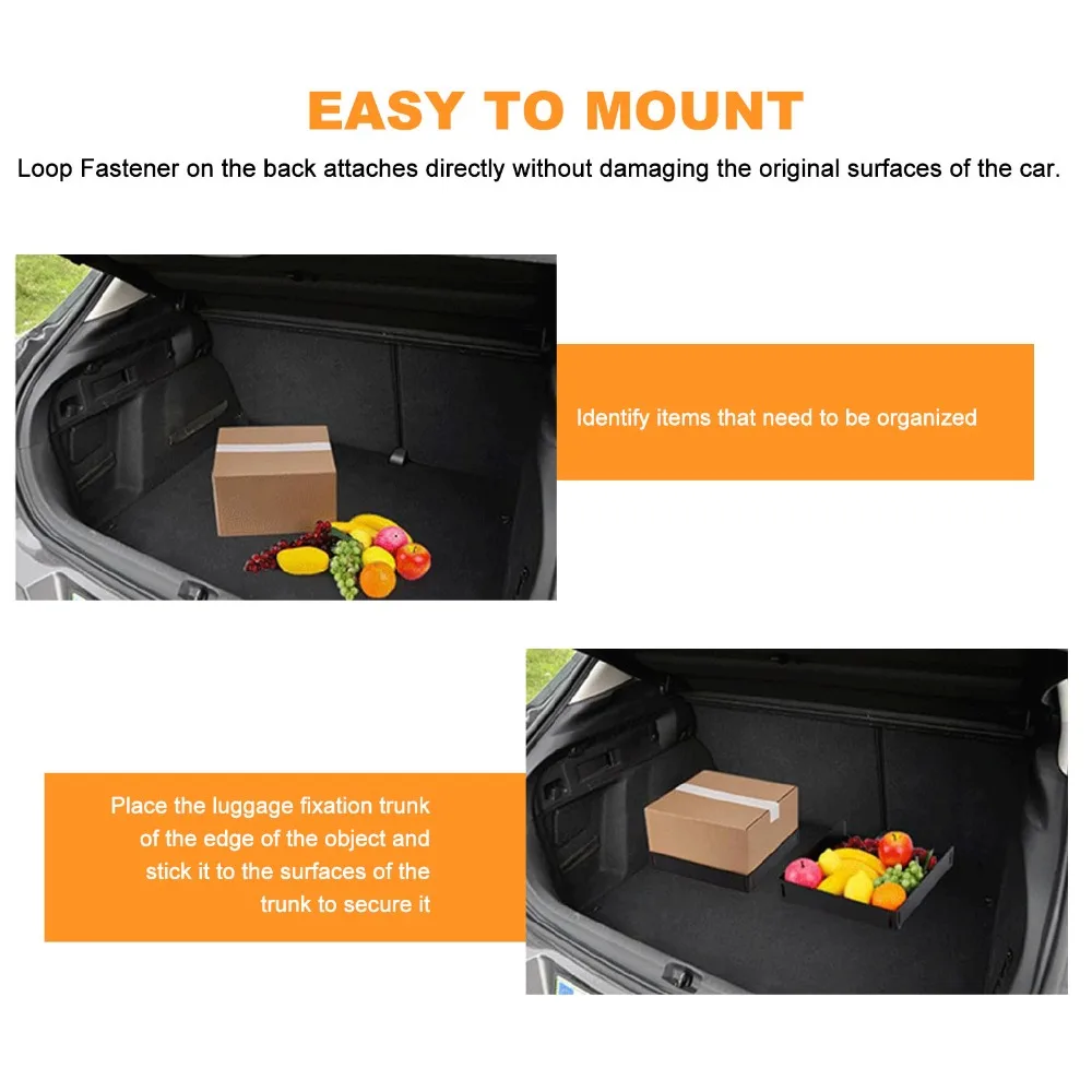 3Pcs Heavy Duty Black Car Trunk Divider Carbon Steel 30x5cm Rear Trunk Organizer Car Boot Splitter Rear Storage