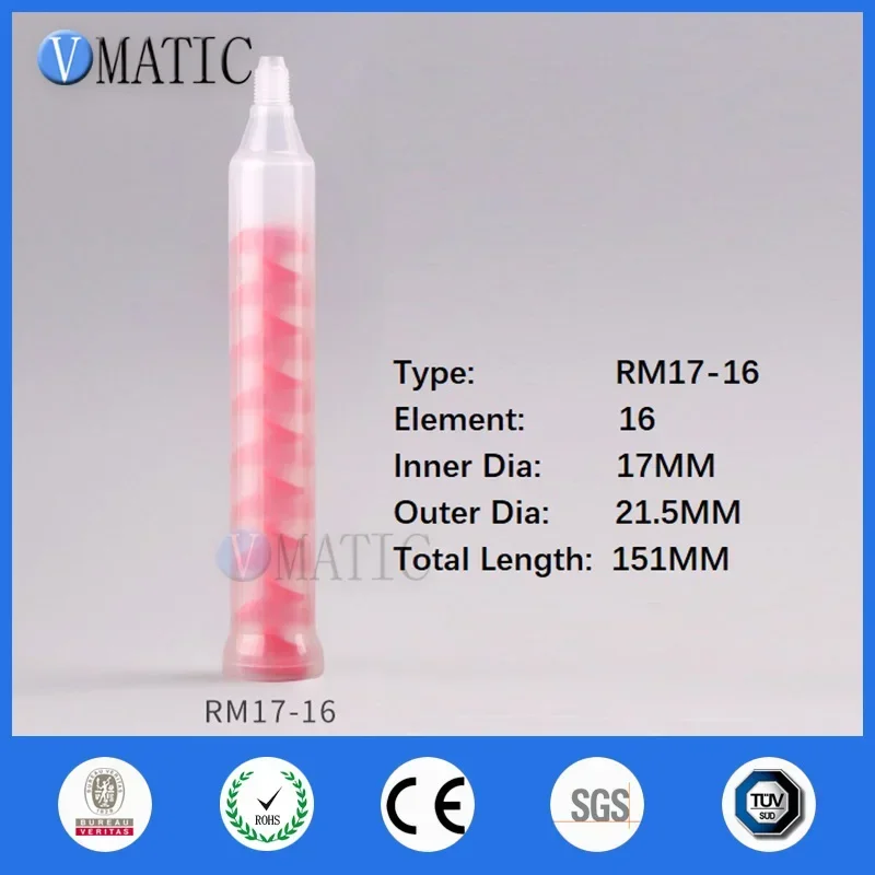 ‌RM17-16 Industrial Mixing Nozzles | Free Shipping (Dynamic/Static Glue Mixer for AB Epoxy w/ POM Anti-Corrosion)‌