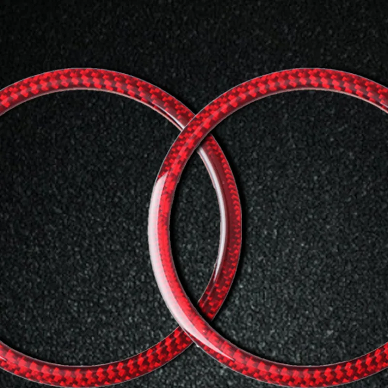 For BMW E90E92 Door Audio Speaker Ring Carbon Fiber Red Speaker Decorative Ring Interior Modification