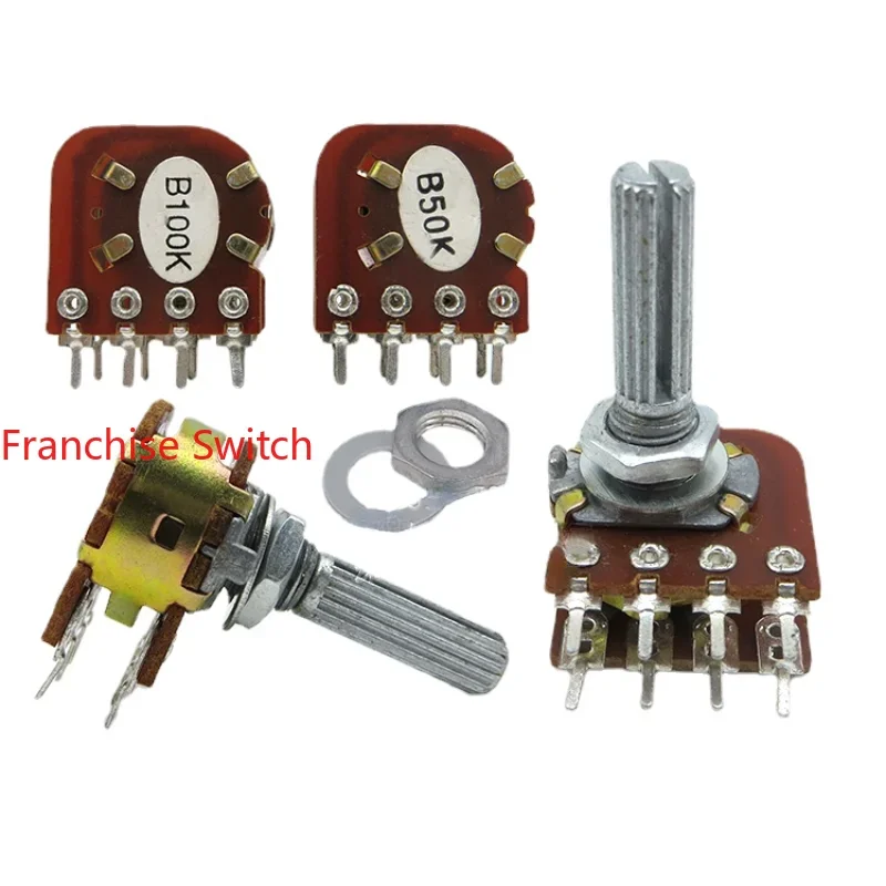 

10PCS WH-148 16-type Audio Volume Potentiometer With Double 8-pin Center Tap B50K B100K.