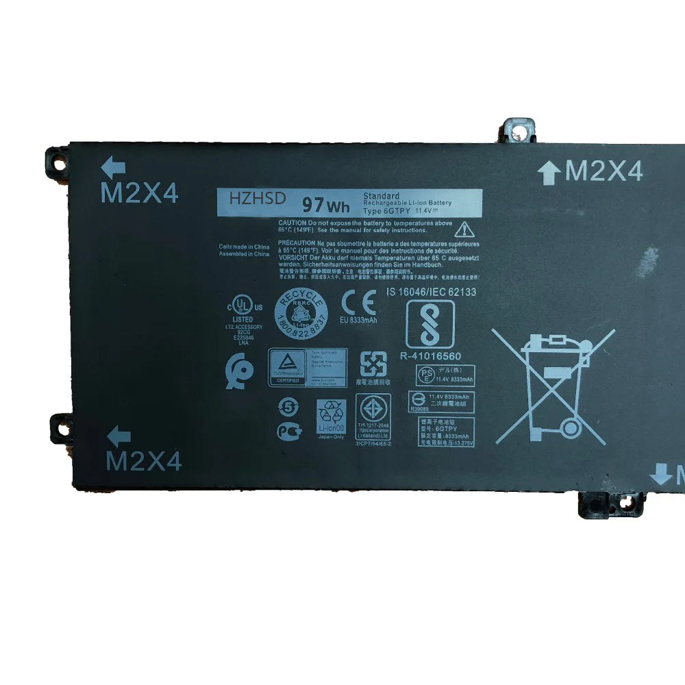 Imagem -04 - Original Bateria do Portátil para Dell Precision 5510 5520 5530 Xps 15 9550 9560 9570 7590 11.4v 97wh 6gtpy 5xj28 H5h20