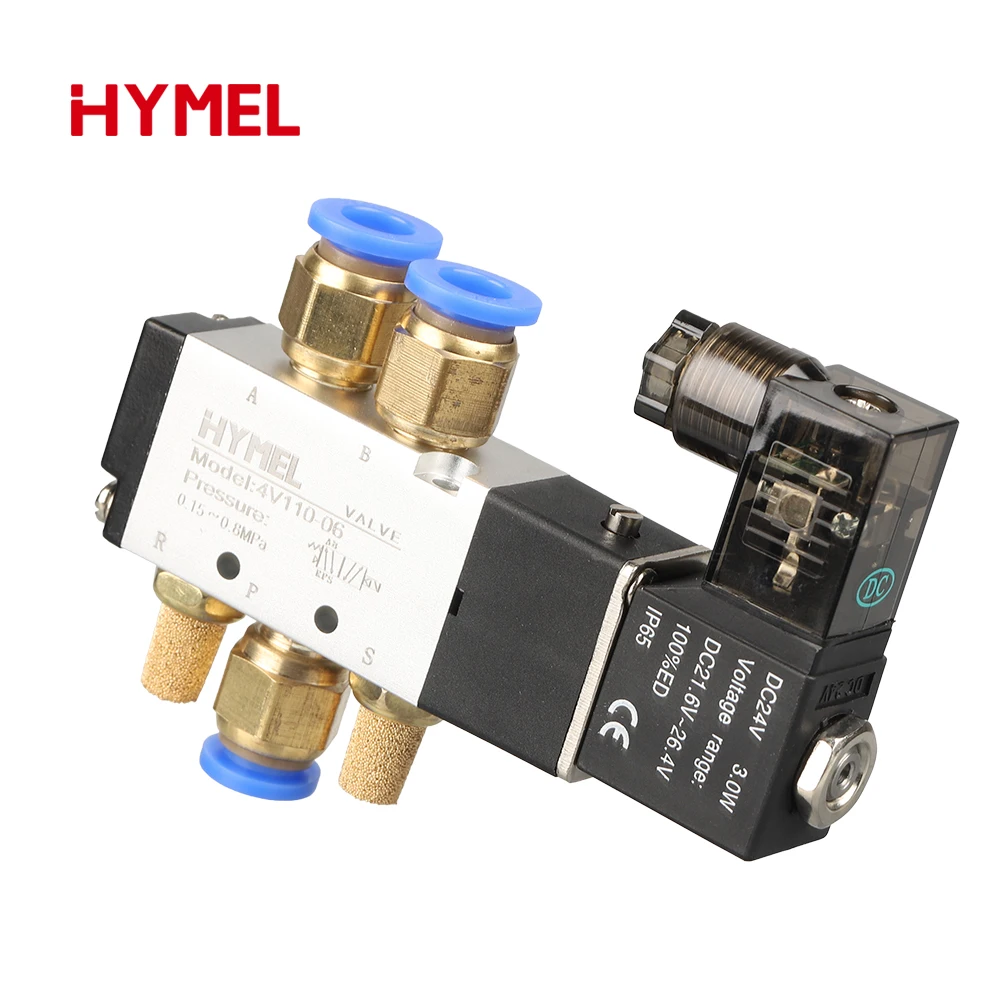 

4V110-06 1/8 Inch Pneumatic Solenoid Valve 5 Way Port 2 Position Gas Air Electric Magnetic Valves DC12V 24V 110 V220V Coil Volt
