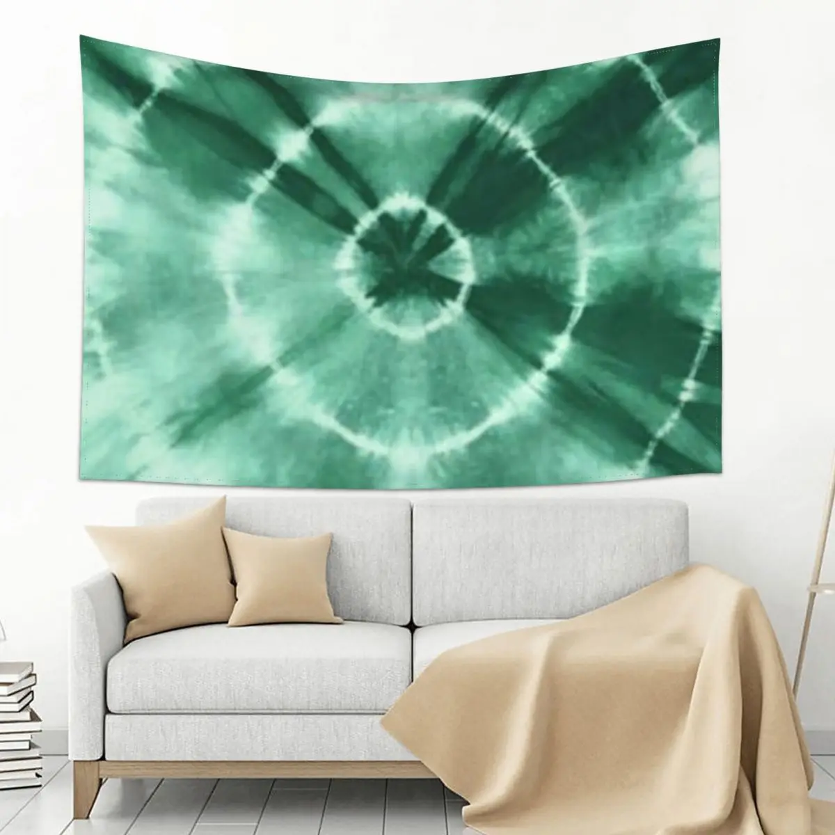 

tie dye print green Tapestry