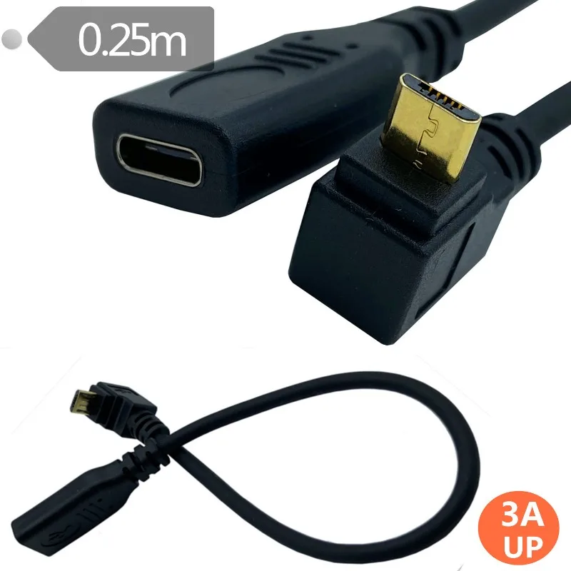 3A Type-C to Micro 5P Adapter Cable with Gold-Plating USB3.1 TYPE-E to Type-CF Front Panel Wire 10Gbps High Speed