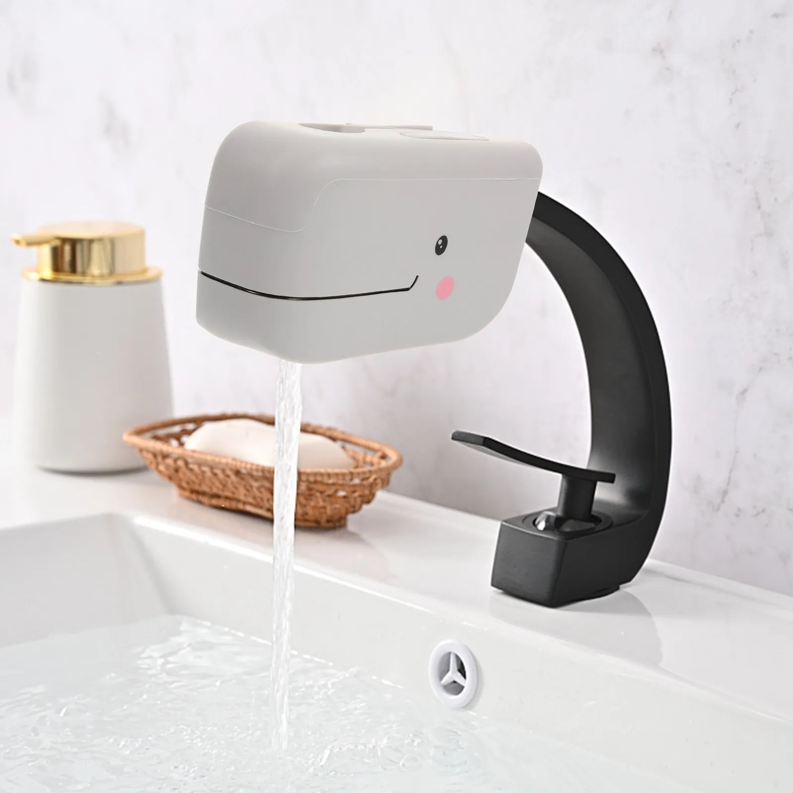 

Silicone Whale Kids Bath Spout Cover Tub Faucet Protector Safety Protective Cover Soft Baby Head Collision Guard Shower