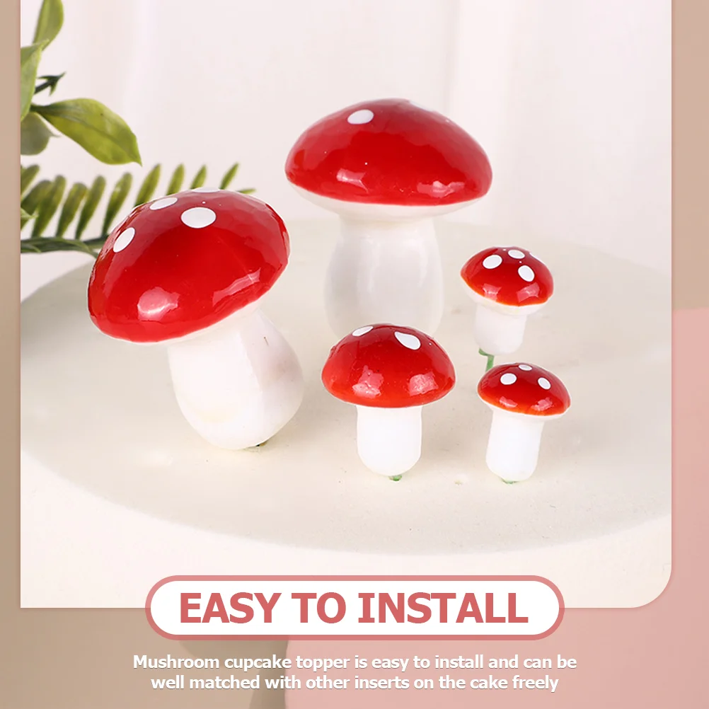 20 Pcs Mushroom Cake Toppers Baby Shower Decorations Woodland for Birthday Fairy