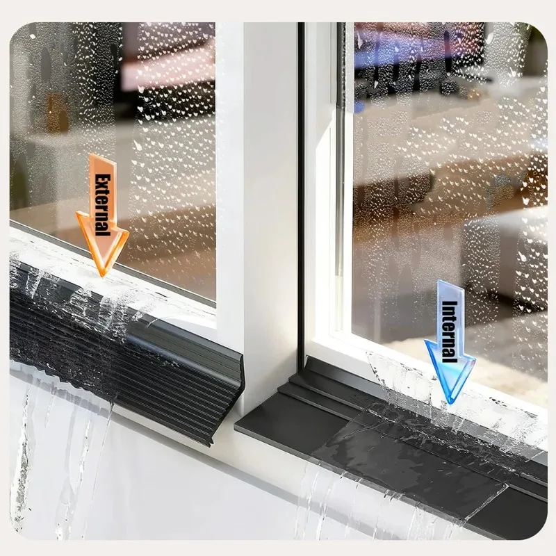 Transparent Doors windows water blocking strips Black window edges rain guiding bar Glass windows Water Blocking Sealing Diversi